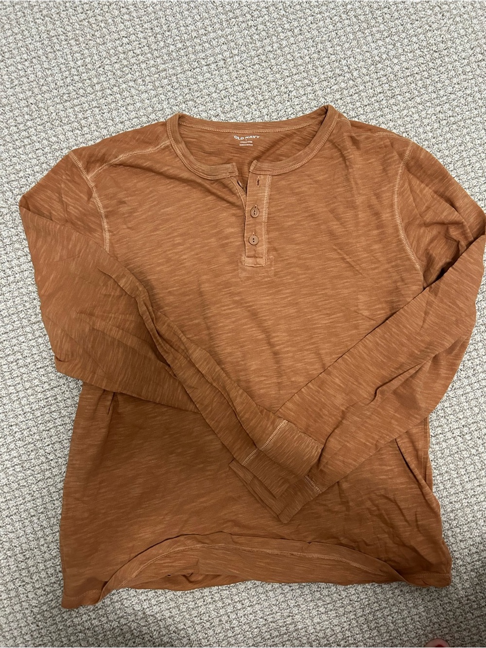 Old Navy Men's Long Sleeve Henley - Rust
